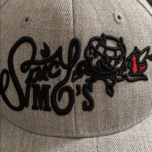 Cute Spicy Mos Denim Heathered Gray Adjustable Baseball Hat Chili Pepper Cap - Picture 2 of 4